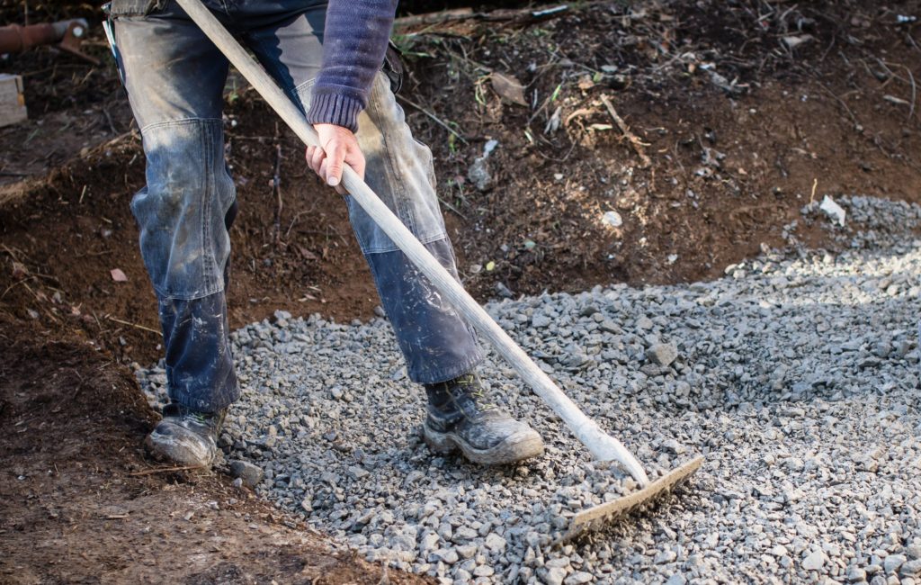 gravel foundation shipping container