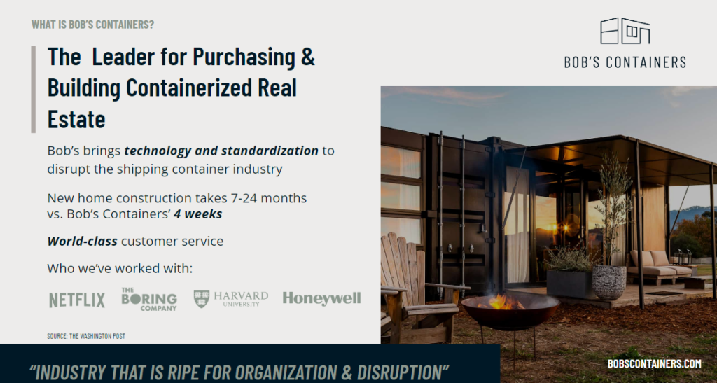 wefunder investment bobs containers